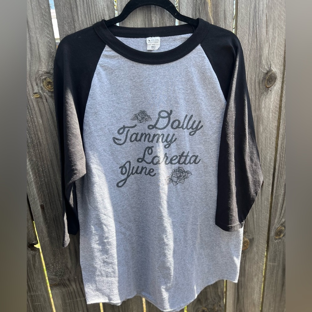 Tammy Dolly Loretta June, Ladies of Country Music 3/4 Sleeve Tee Size Large